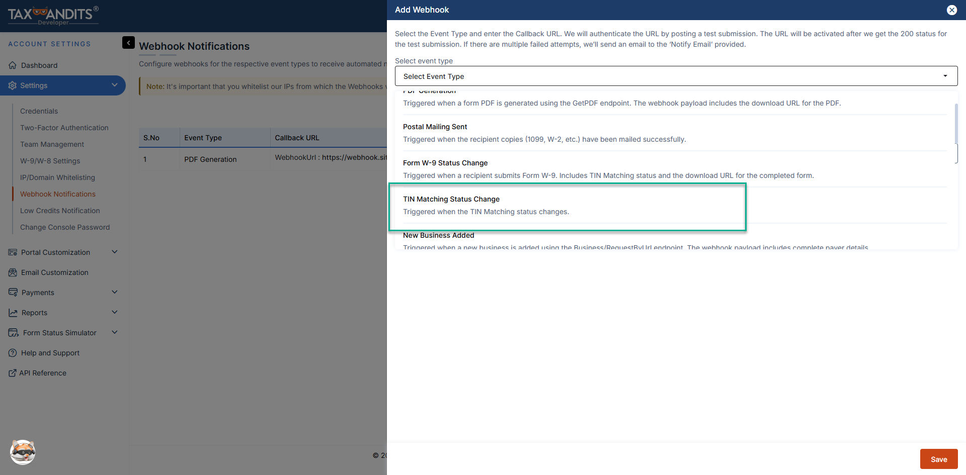 TinMatchingStatusChange