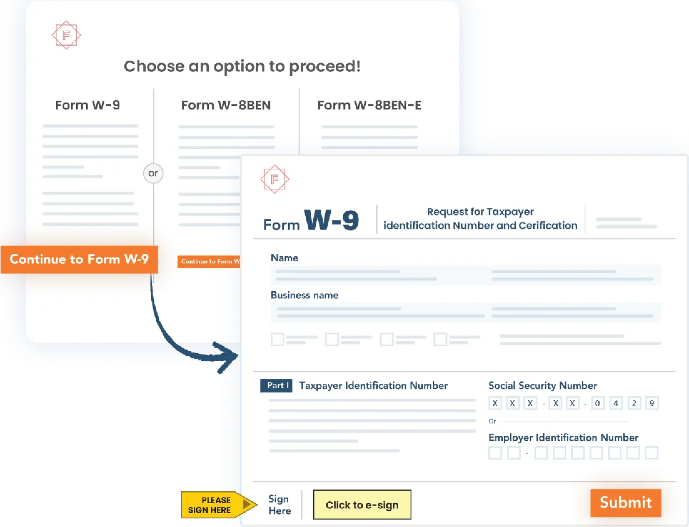 Collect W-9/W-8
