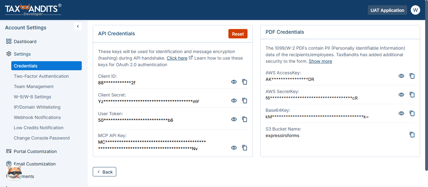 API Credentials
